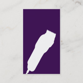 せん断理容師か美容師の名刺(紫色) 名刺