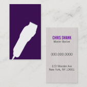 せん断理容師か美容師の名刺(紫色) 名刺 (正面/裏面)