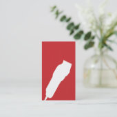 せん断理容師か美容師の名刺(赤い) 名刺 (スタンド正面)