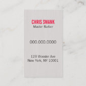 せん断理容師か美容師の名刺(赤い) 名刺 (裏面)