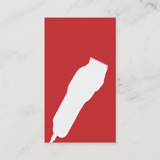 せん断理容師か美容師の名刺(赤い) 名刺 (正面)