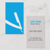 せん断理容師か美容師の名刺(青緑色) 名刺 (正面/裏面)