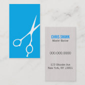 せん断理容師か美容師の名刺(青緑色) 名刺 (正面/裏面)