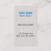 せん断理容師か美容師の名刺(青緑色) 名刺 (裏面)