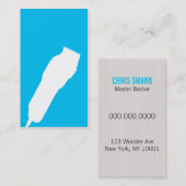 せん断理容師か美容師の名刺(青緑色) 名刺 (正面/裏面)