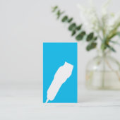 せん断理容師か美容師の名刺(青緑色) 名刺 (スタンド正面)