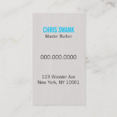 せん断理容師か美容師の名刺(青緑色) 名刺 (裏面)