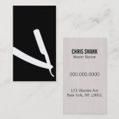 せん断理容師か美容師の名刺(黒) 名刺 (正面/裏面)