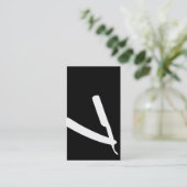 せん断理容師か美容師の名刺(黒) 名刺 (スタンド正面)