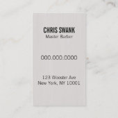 せん断理容師か美容師の名刺(黒) 名刺 (裏面)