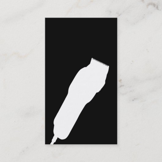 せん断理容師か美容師の名刺(黒) 名刺 (正面)