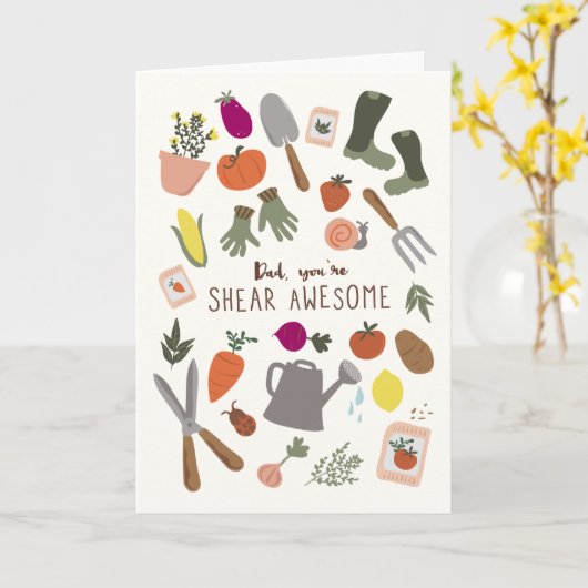 せん断素晴らしパパ カード (黄色い花)