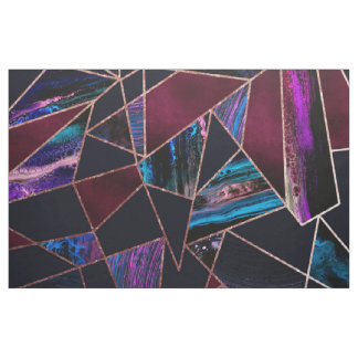 ぜいたくなバラ金ゴールド液絵を描大理石ジオメトリ ファブリック