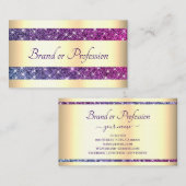 ぜいたくな金ゴールド効果パープルグリッター輝き 名刺 (正面/裏面)