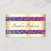 ぜいたくな金ゴールド効果パープルグリッター輝き 名刺 (正面)