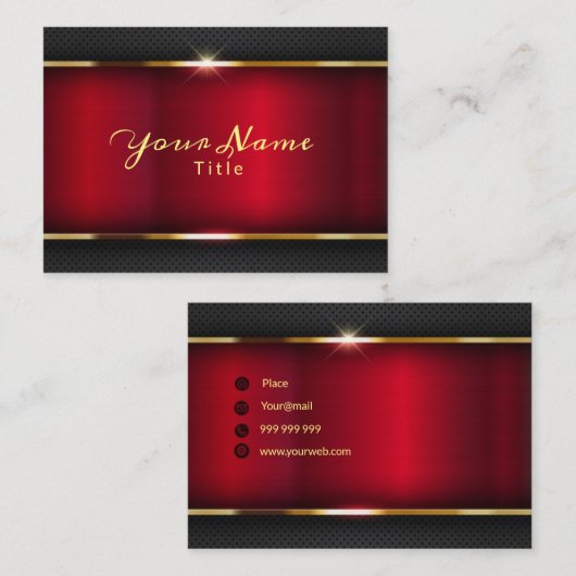 ぜいたくエレガントモダンな 名刺 (正面/裏面)