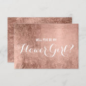 ぜいたくフェイクなバラの金ゴールドリーフは私の花の女の子 招待状 (正面/裏面)