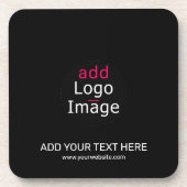 ぜいたくプロフェッショナルビジネスカスタムブラック コースター (正面)