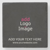 ぜいたくプロフェッショナルビジネスカスタムブラック ストーンコースター (正面)