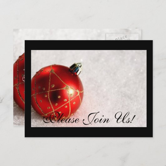 ぜひご一緒ください！ クリスマスの招待状 インビテーションポストカード (正面/裏面)