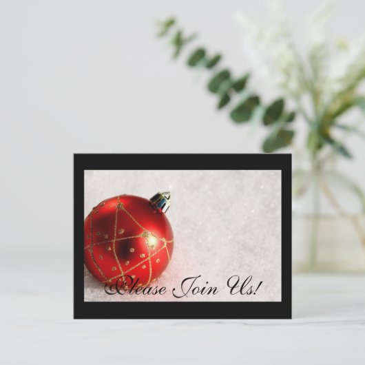ぜひご一緒ください！ クリスマスの招待状 インビテーションポストカード (スタンド正面)