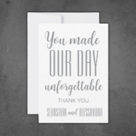 「ぜひそこにいたい」 ミニマルな結婚式の招待状 サンキューカード