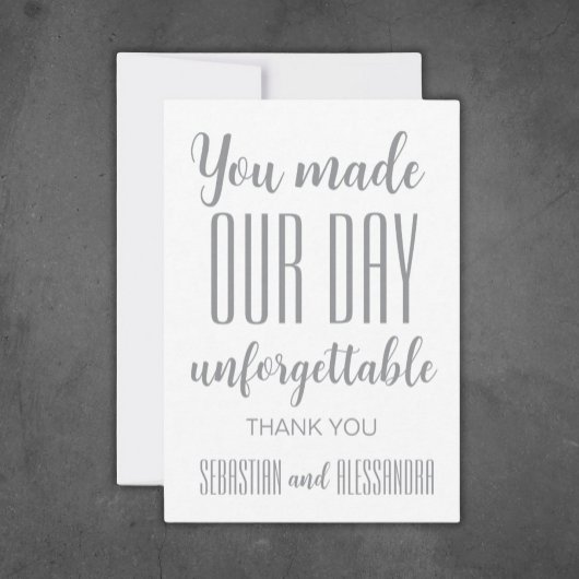 「ぜひそこにいたい」 ミニマルな結婚式の招待状 サンキューカード