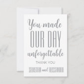 「ぜひそこにいたい」 ミニマルな結婚式の招待状 サンキューカード (正面)