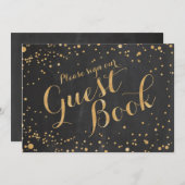 ぜひゲストブックにご署名ください ウェディングサイン 招待状 (正面/裏面)