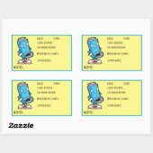 ぜんそく投薬学校ナース 長方形シール (シート)