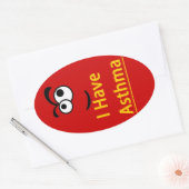 ぜんそく注意子どもシール 楕円形シール (封筒)