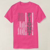 ぜんそく認識度が7月H日米国国旗と闘う Tシャツ (デザイン正面)