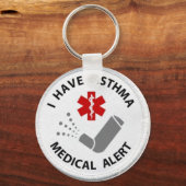 ぜんそく警告 キーホルダー (正面)