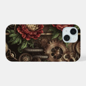 ぜんまい花柄 iPhone 15ケース (裏面横)