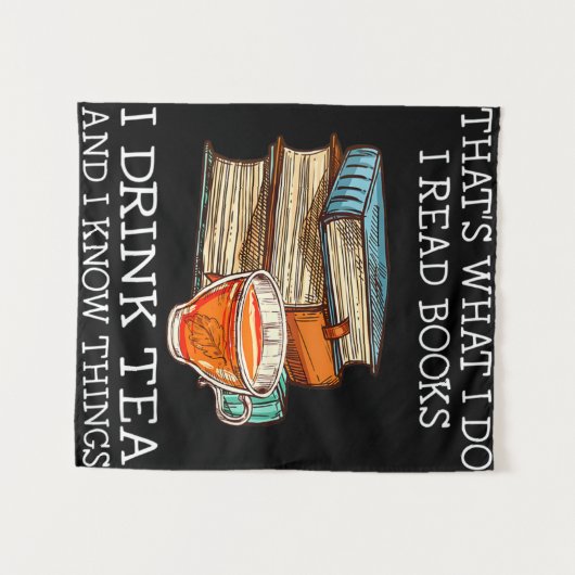 そういうことが私の趣味です 本を読む お茶を飲む タペストリー (正面(横))