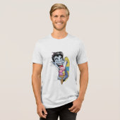 そうおもしろいは怖くない吸血鬼のアイス食べクリーム。 トライブレンドTシャツ (正面全面)