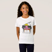 そうかわいいピアノ学生のデザインのTシャツ Tシャツ (正面フル)