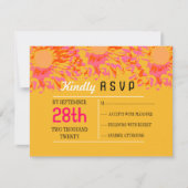 そうかわいらし春フラワーバルミツワー返信カード 出欠カード (正面)