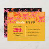 そうかわいらし春フラワーバルミツワー返信カード 出欠カード (正面/裏面)