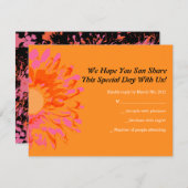 そうかわいらし春フラワーバルミツワー返信カード 出欠カード (正面/裏面)