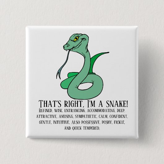 そうだ俺はヘビだ 缶バッジ (正面)