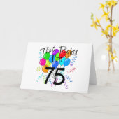 そうですよ私は75歳です – 誕生日 カード (黄色い花)