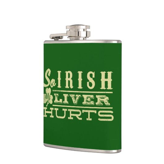 そうアイルランド語私のレバーはワイシャツを傷つけます フラスク (左)