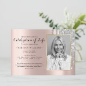 そうエレガントバラ金ゴールド生命の写真お祝い 招待状 (スタンド正面)