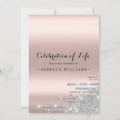 そうエレガントバラ金ゴールド生命の写真お祝い 招待状 (裏面)