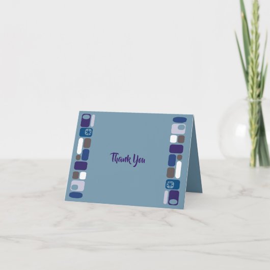 そうバーのバーの(ユダヤ教の)バル・ミツバーのモダンなサンキューカード サンキューカード (正面)