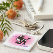 そうワウのプードルのkeychain キーホルダー (正面右)