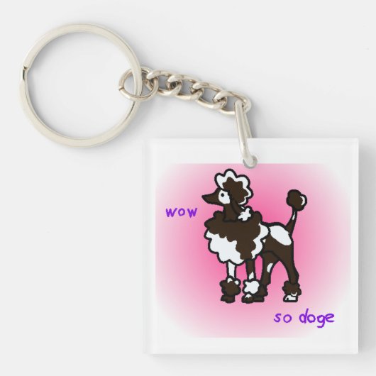 そうワウのプードルのkeychain キーホルダー (正面)