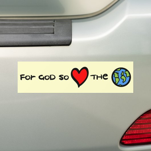 そう世界のキリスト教の豊富なsticke愛される神のため バンパーステッカー (車上)