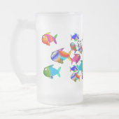 "そう多くの魚"の猫好きのギフト フロストグラスビールジョッキ (左)